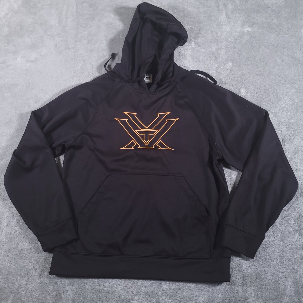 Vortex Hoodie Mens M Black‎ Orange Logo Performance Pullover Tactical Sweatshirt